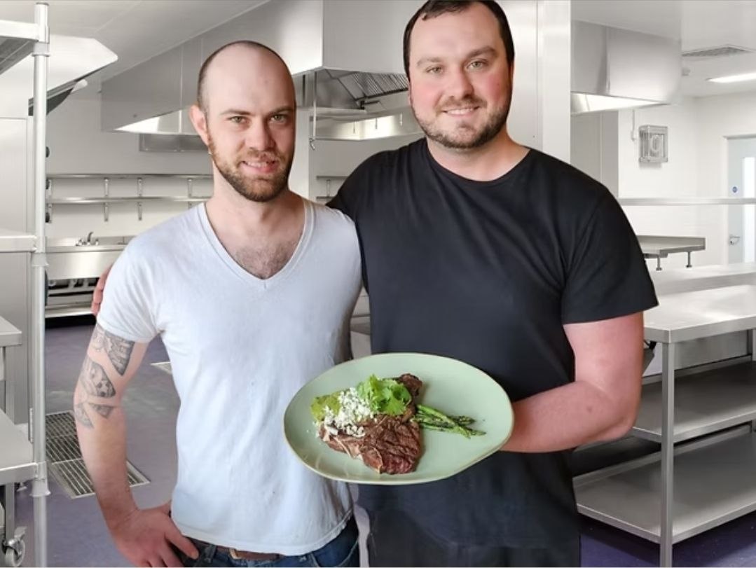 Owners Taylor and Hunter Sutherland in the Chloe's Tavern kitchen